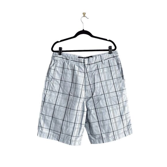 Billabong Mens Shorts Flat Front Plaid Pattern Casual Light Blue Size 36 - Picture 1 of 9